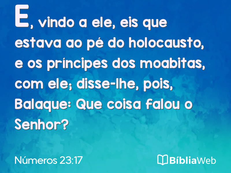 Números 23:17 em imagem para compartilhar