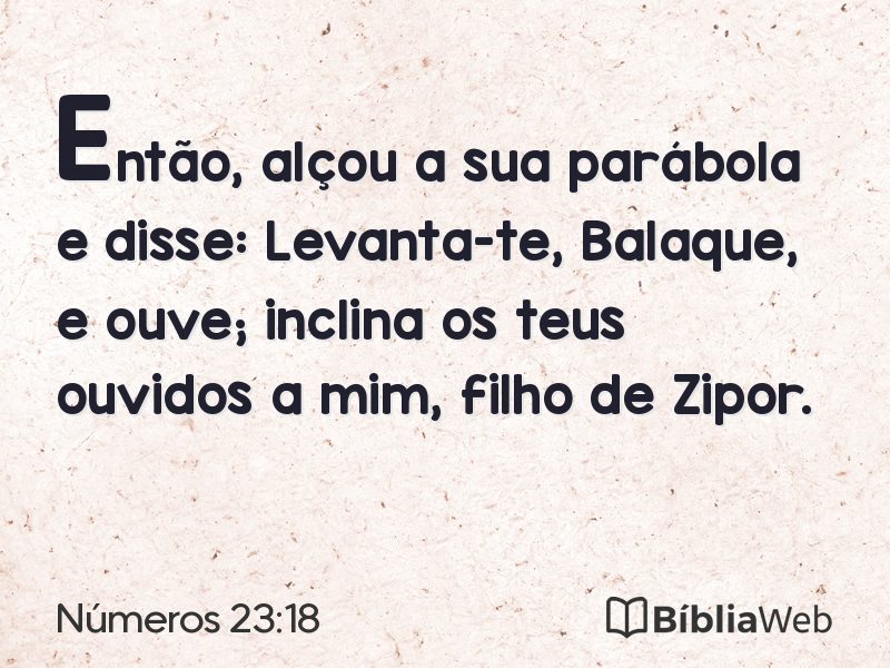 Números 23:18 em imagem para compartilhar