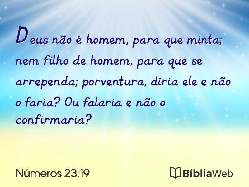 Números 23:19 em imagem para compartilhar