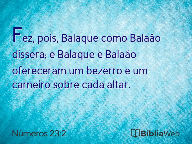 Números 23:2 em imagem para compartilhar