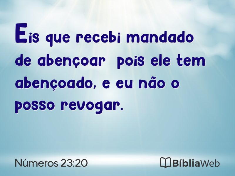 Números 23:20 em imagem para compartilhar