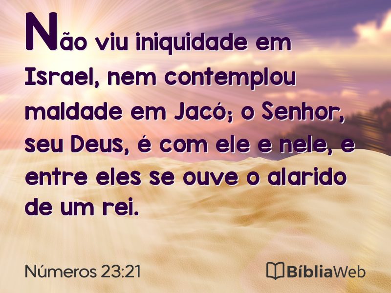 Números 23:21 em imagem para compartilhar