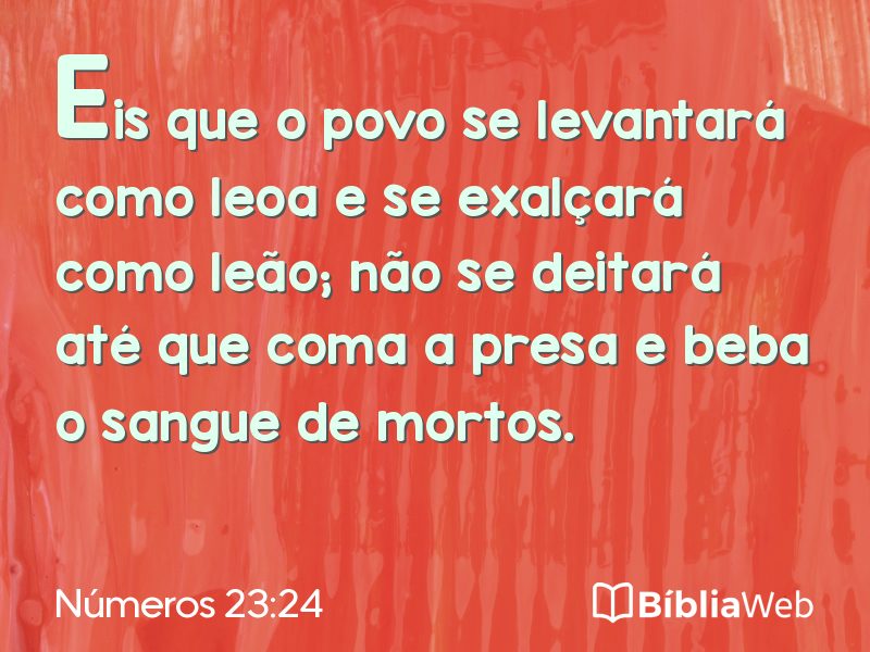 Números 23:24 em imagem para compartilhar