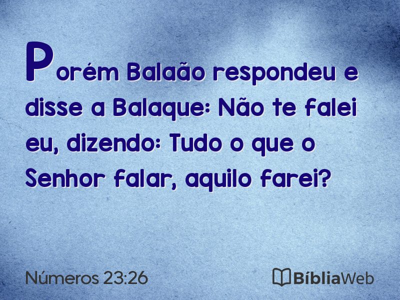 Números 23:26 em imagem para compartilhar