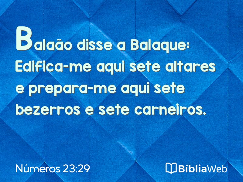 Números 23:29 em imagem para compartilhar