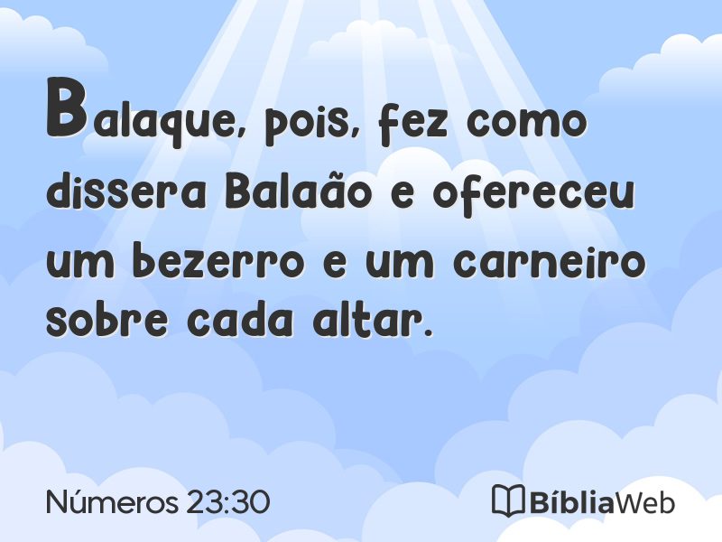 Números 23:30 em imagem para compartilhar