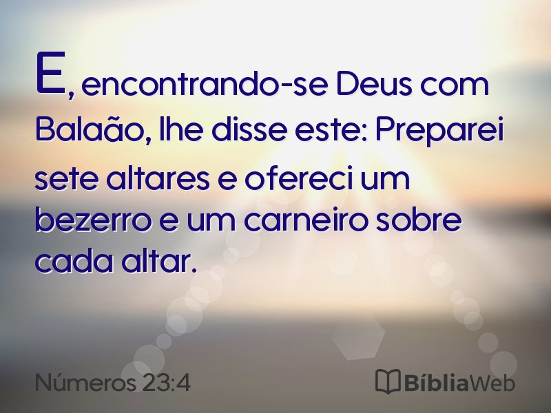 Números 23:4 em imagem para compartilhar