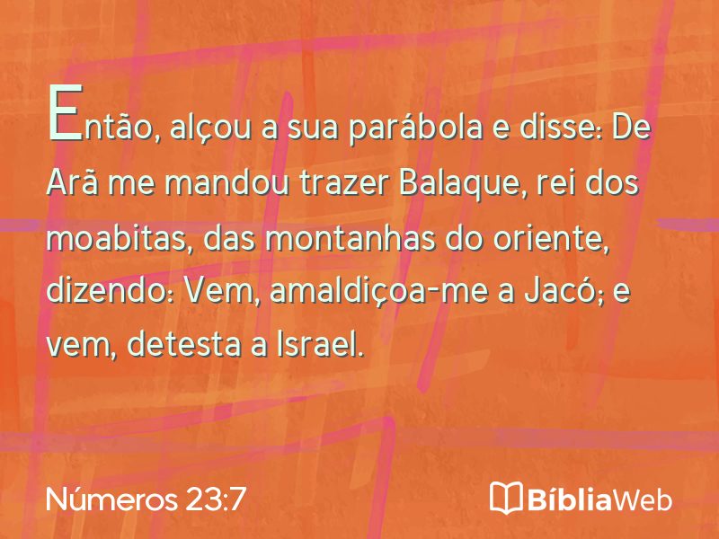 Números 23:7 em imagem para compartilhar