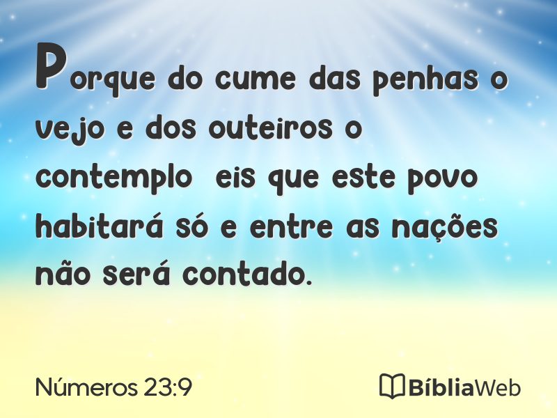 Números 23:9 em imagem para compartilhar