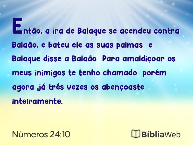 Números 24:10 em imagem para compartilhar