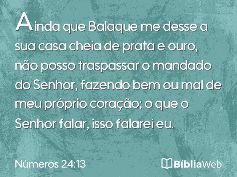 Números 24:13 em imagem para compartilhar
