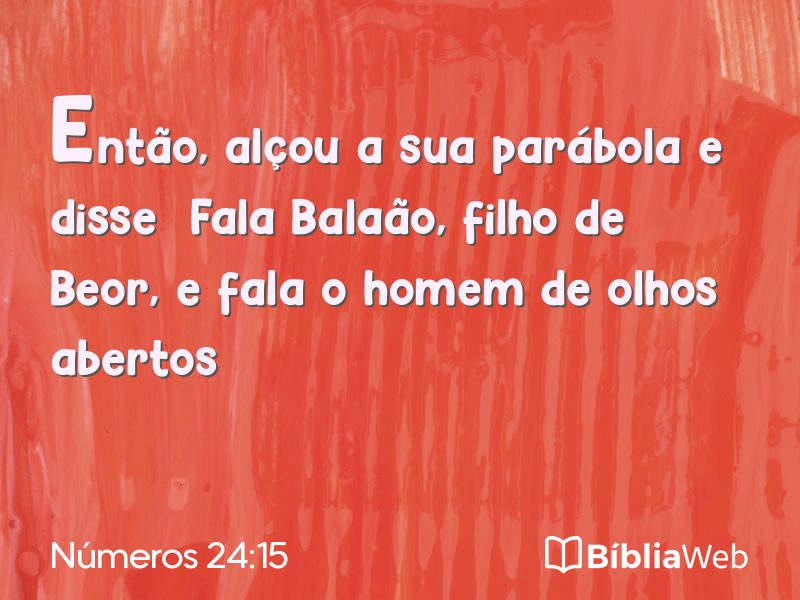 Números 24:15 em imagem para compartilhar