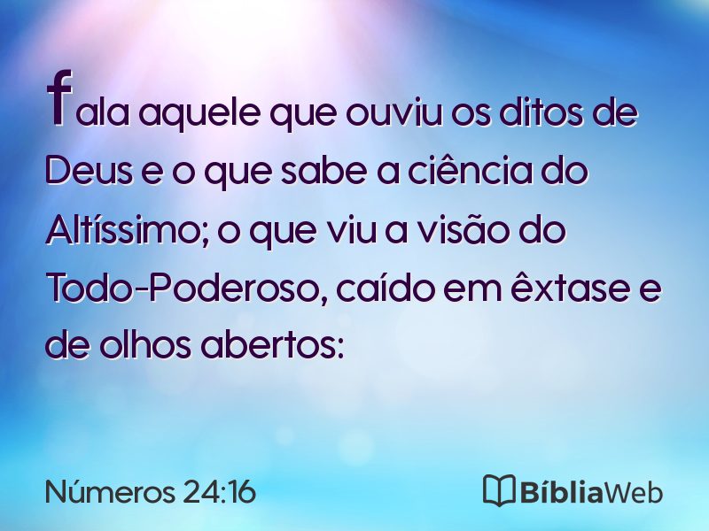 Números 24:16 em imagem para compartilhar
