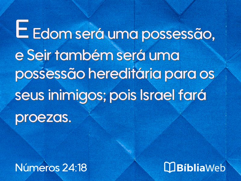 Números 24:18 em imagem para compartilhar