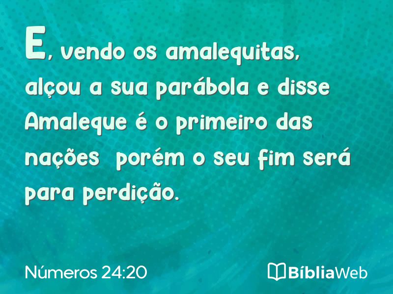 Números 24:20 em imagem para compartilhar