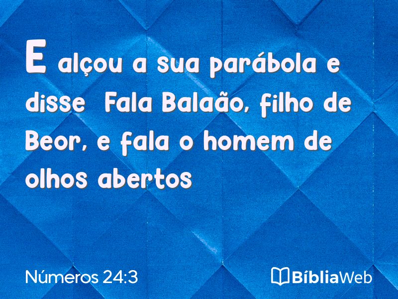 Números 24:3 em imagem para compartilhar
