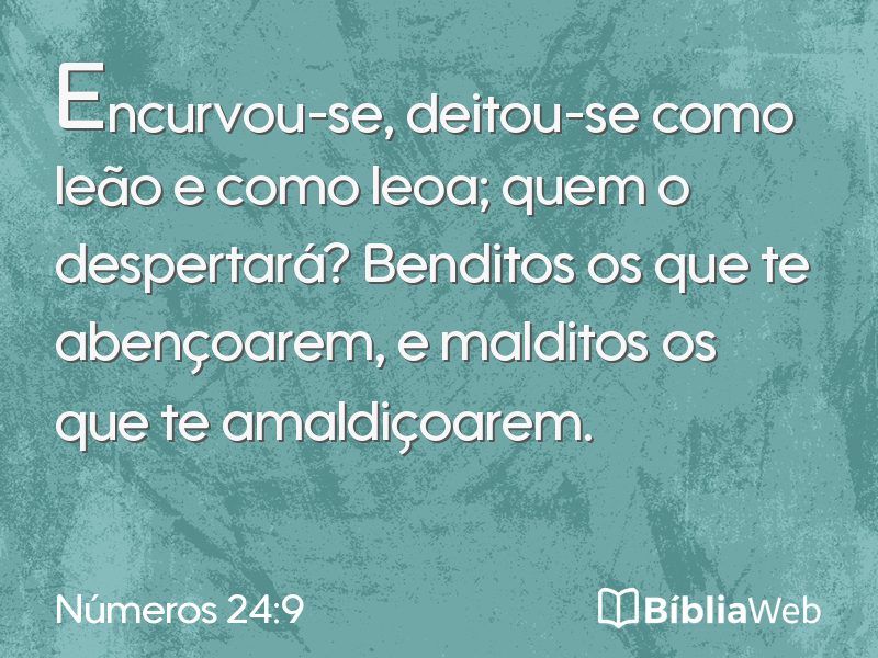 Números 24:9 em imagem para compartilhar