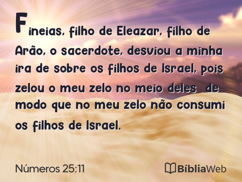 Números 25:11 em imagem para compartilhar