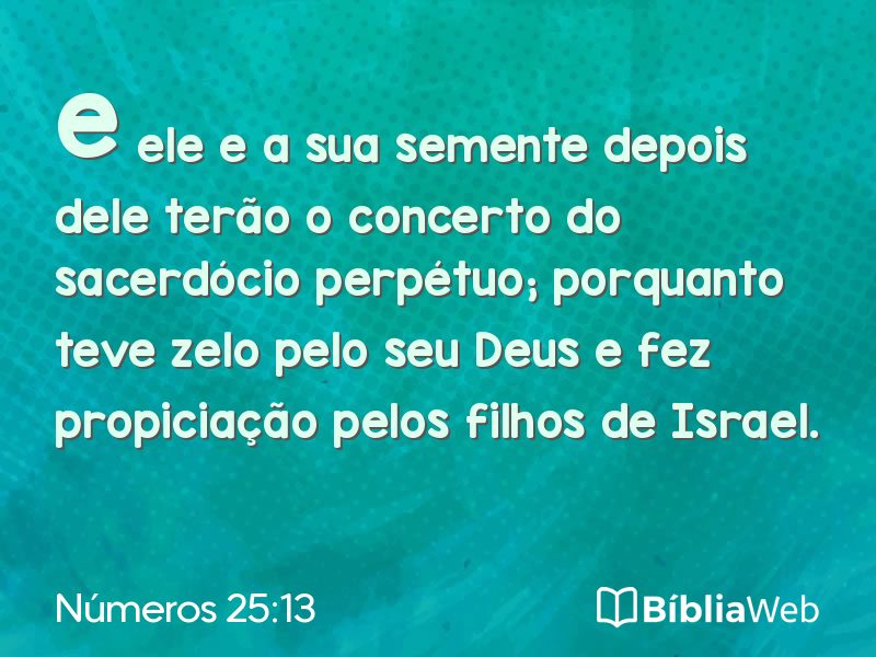 Números 25:13 em imagem para compartilhar