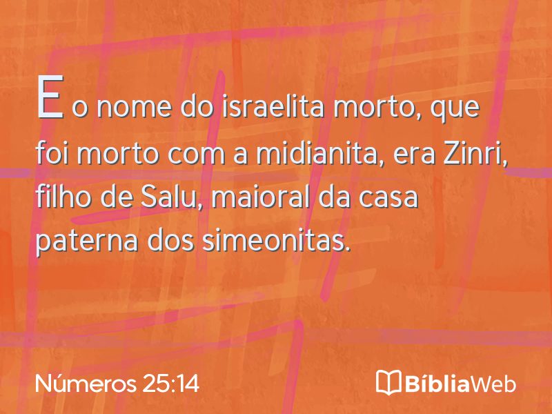Números 25:14 em imagem para compartilhar