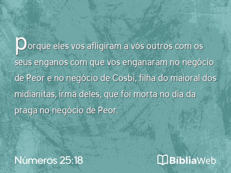Números 25:18 em imagem para compartilhar