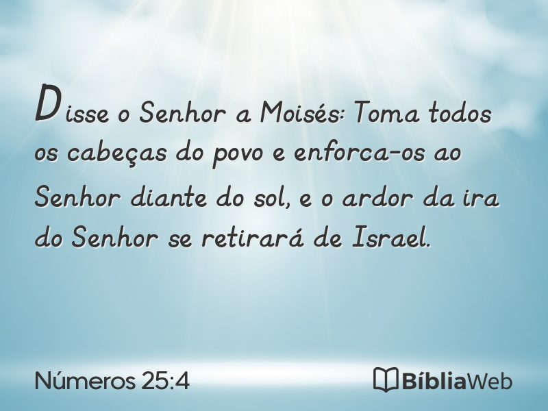 Números 25:4 em imagem para compartilhar