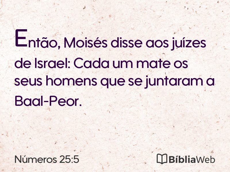 Números 25:5 em imagem para compartilhar
