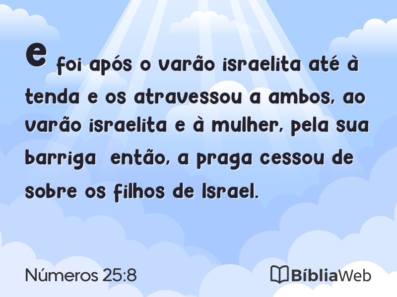 Números 25:8 em imagem para compartilhar