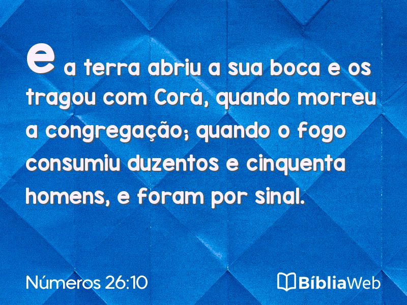 Números 26:10 em imagem para compartilhar