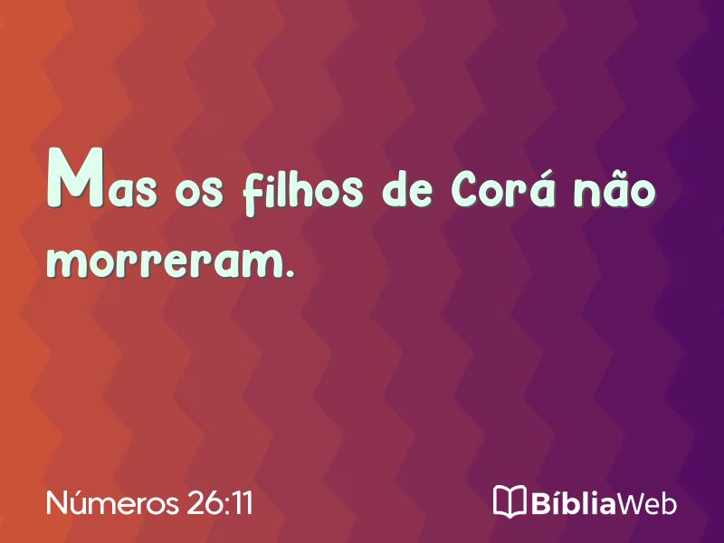 Números 26:11 em imagem para compartilhar