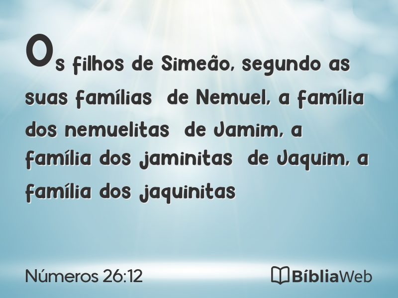 Números 26:12 em imagem para compartilhar