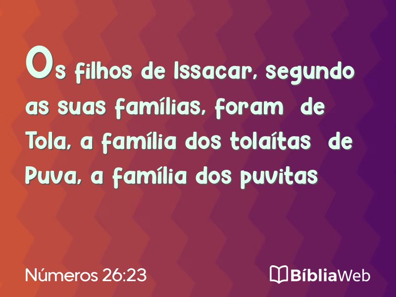 Números 26:23 em imagem para compartilhar