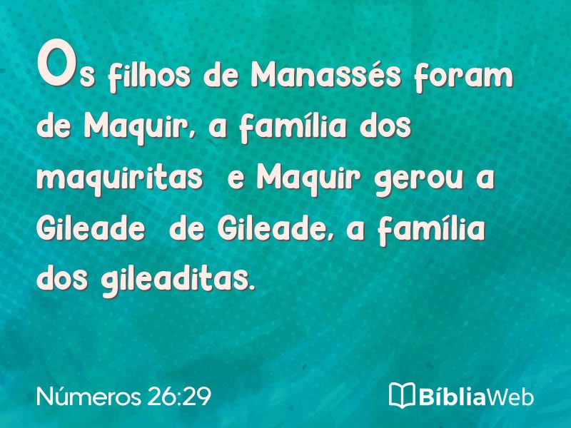 Números 26:29 em imagem para compartilhar