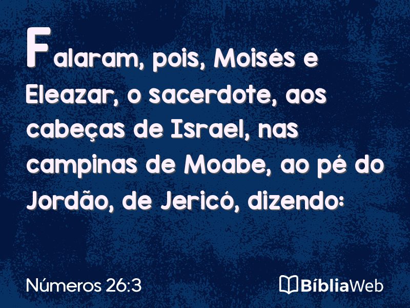 Números 26:3 em imagem para compartilhar