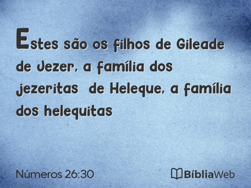 Números 26:30 em imagem para compartilhar
