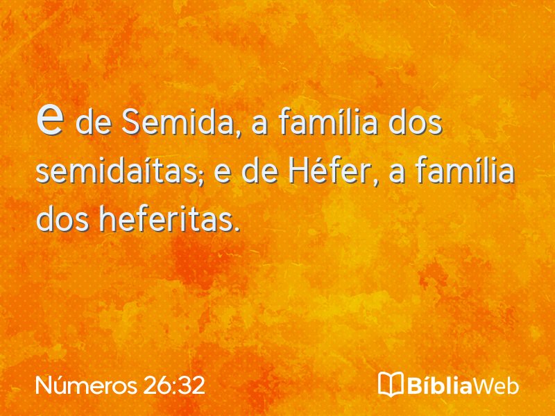 Números 26:32 em imagem para compartilhar