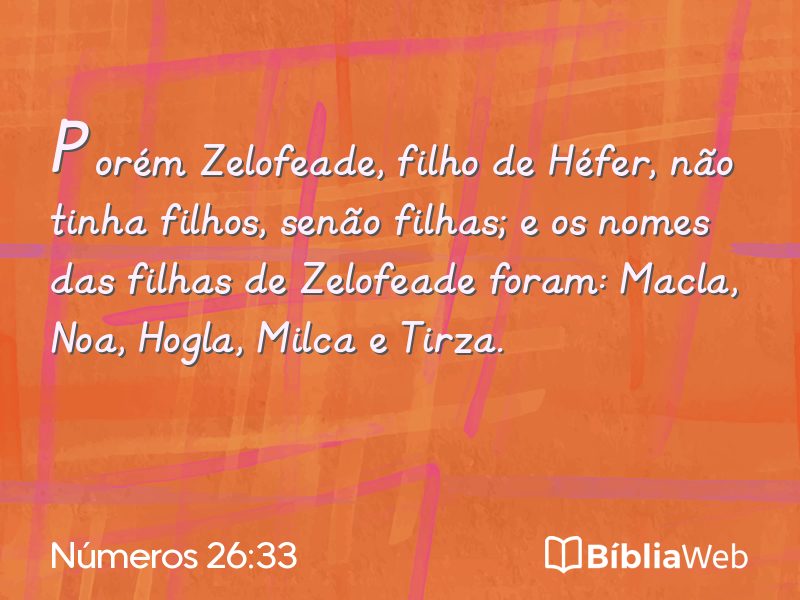 Números 26:33 em imagem para compartilhar