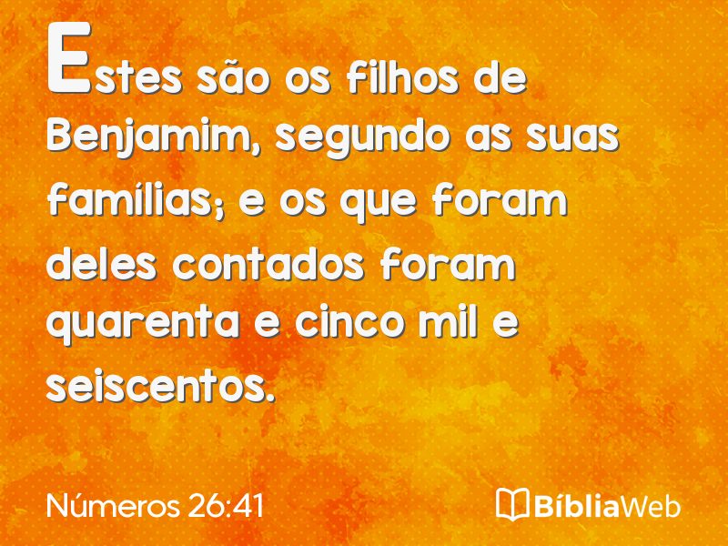 Números 26:41 em imagem para compartilhar