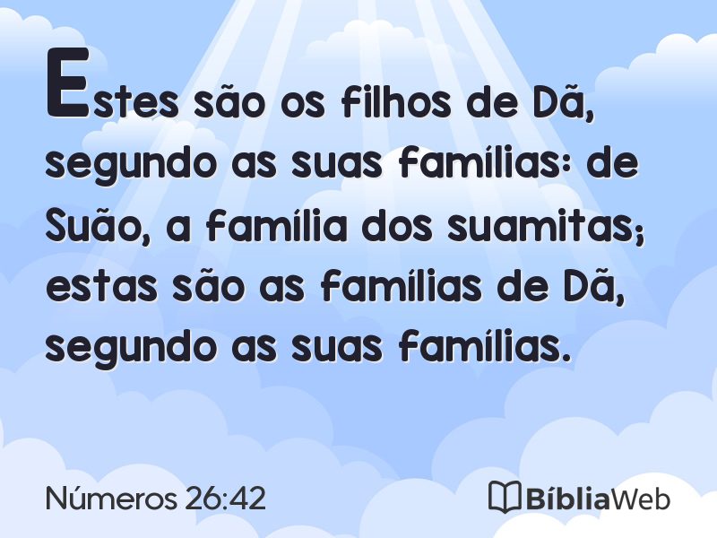 Números 26:42 em imagem para compartilhar