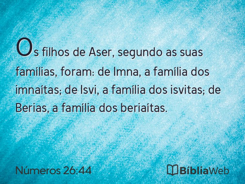 Números 26:44 em imagem para compartilhar