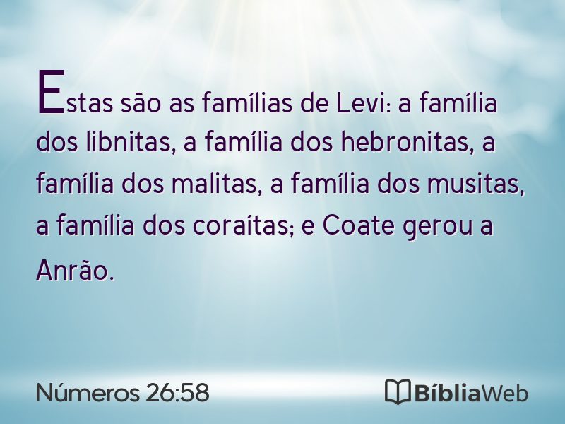 Números 26:58 em imagem para compartilhar