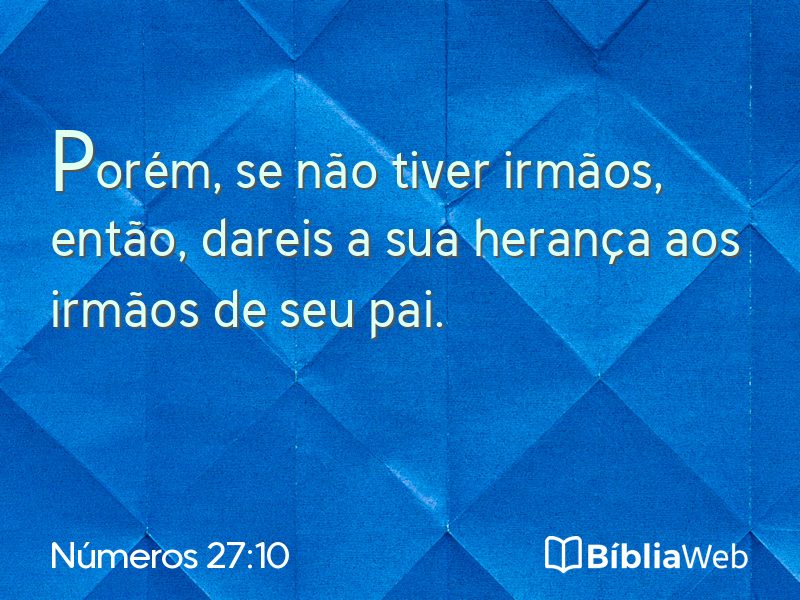 Números 27:10 em imagem para compartilhar