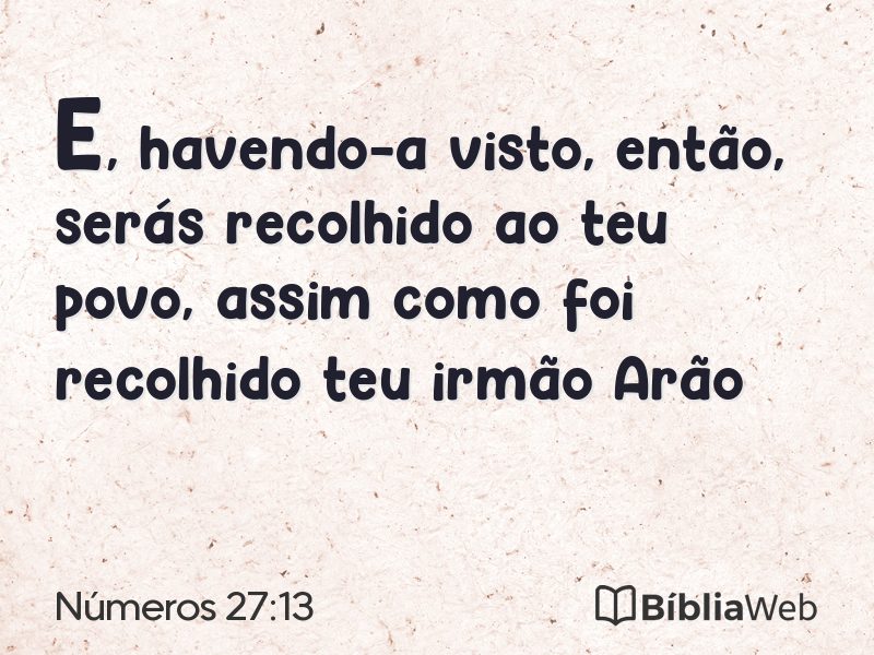 Números 27:13 em imagem para compartilhar