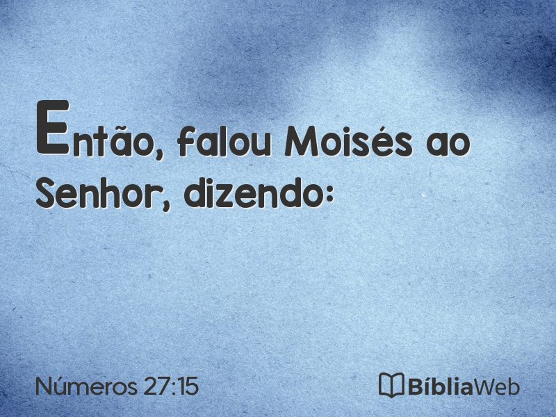 Números 27:15 em imagem para compartilhar