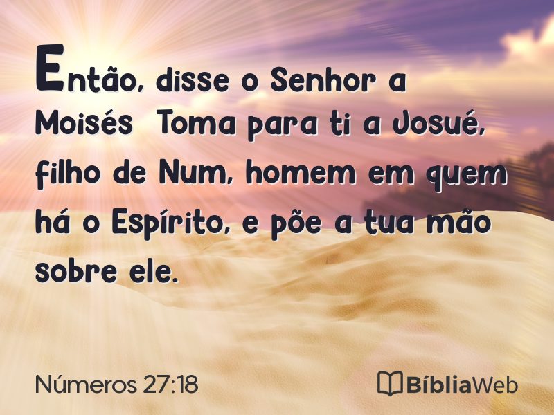Números 27:18 em imagem para compartilhar