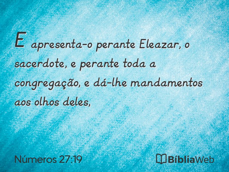 Números 27:19 em imagem para compartilhar