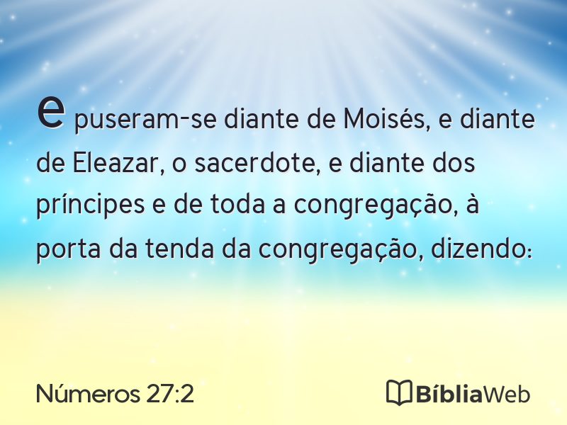 Números 27:2 em imagem para compartilhar