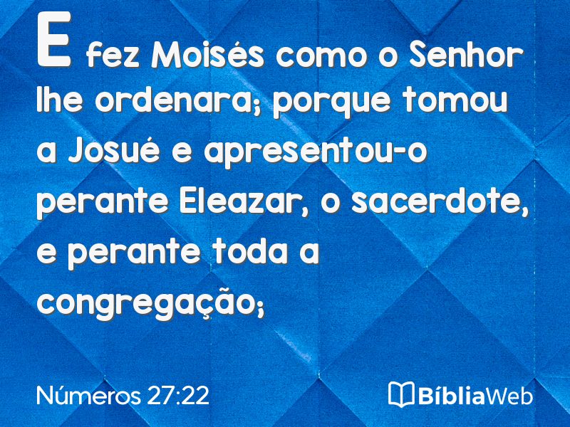 Números 27:22 em imagem para compartilhar