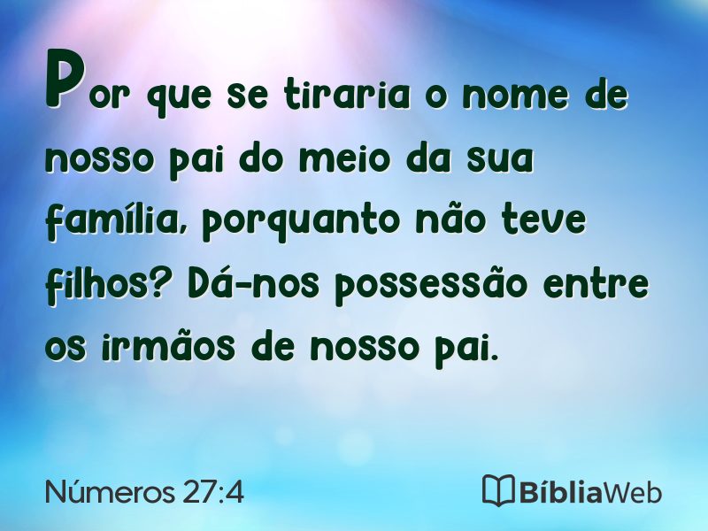 Números 27:4 em imagem para compartilhar