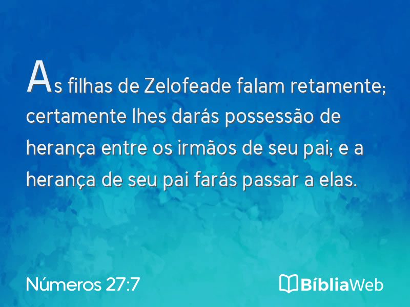Números 27:7 em imagem para compartilhar